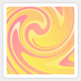 Retro Groovy 70s Pink + Yellow Abstract Swirls Sticker